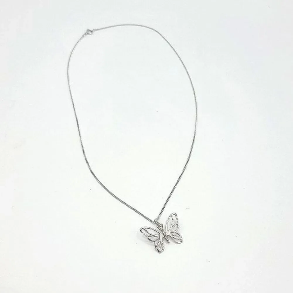Sterling Silver Butterfly Necklace Dainty 925 Minimalist Pendant
